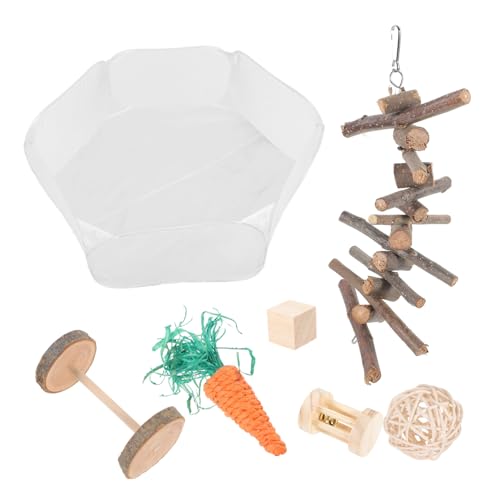 COLLBATH 1 Satz Rattenspielzeug für den Käfig meerschweinchen beißspielzeug Hamsterlaufstall Kaninchenspielzeug Hasen Spielzeug Spielset aus Holz Spielzeuge Spielzeug für kleine Haustiere von COLLBATH