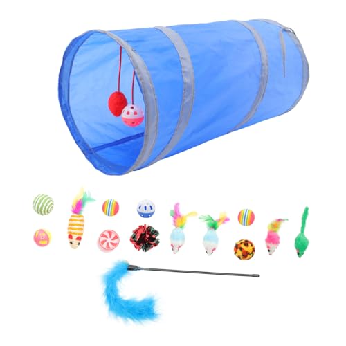 COLLBATH 1 Satz Haustier Katzenspielzeug Ausgestopfte Tiere in Loser Schüttung Flauschige Katzenspielzeug Masse Katzentunnel Mit Spielzeug Katzenbälle Polyester Katze Spielt Kätzchen von COLLBATH