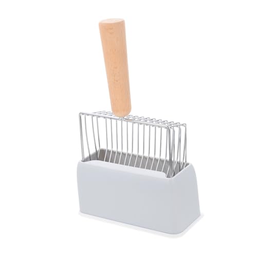 COLLBATH 1 Satz Katzenstreuschaufel aus Metall Halter für Katzenstreu Katzenbedarf Scoop Wurf katzenklo zubehör cat Litter Shovel tragbare Haustierstreuschaufel Hundestreu Schaufel hölzern von COLLBATH