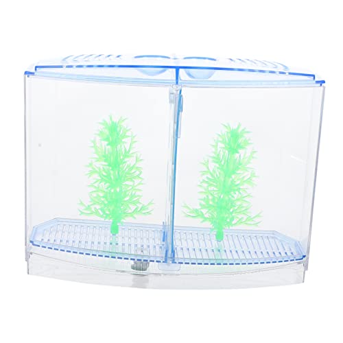 COLLBATH 1 Satz Mini Aquarium für Goldfische Transparenter Fischbehälter mit LED Beleuchtung und Doppelkammer für Zucht und Isolation für Moderne Aquariengestaltung von COLLBATH