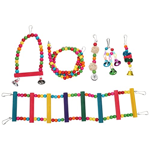 COLLBATH Papageien-vögel-spielzeugset 6-teiliges Aktivitätsset Für Papageien Holzkletterleiter Perlenspielzeug Kauspielzeug Vogelkäfig-zubehör COLLBATH Papageien-vögel-spielzeugset 6-teiliges Aktivitätsset Für Papageien Holzkletterleiter Perlenspielzeug Kauspielzeug Vogelkäfig-zubehör von COLLBATH