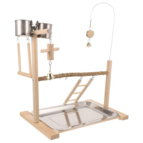 COLLBATH 1 Satz Papageien Spielstand aus Holz mit Spielplatz Futterbehälter und Leiter Interaktive Vogelspielzeug Plattform für Wellensittiche und Kleine Vögel Fördert Gesundheit und COLLBATH 1 Satz Papageien Spielstand aus Holz mit Spielplatz Futterbehälter und Leiter Interaktive Vogelspielzeug Plattform für Wellensittiche und Kleine Vögel Fördert Gesundheit und von COLLBATH
