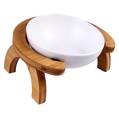 COLLBATH 1 Satz Pet Futter und Wassernapf mit Holzständer Rutsch Design Schüssel für Katzen und Kleine Einfache und Erhöhte Fütterung COLLBATH 1 Satz Pet Futter und Wassernapf mit Holzständer Rutsch Design Schüssel für Katzen und Kleine Einfache und Erhöhte Fütterung von COLLBATH