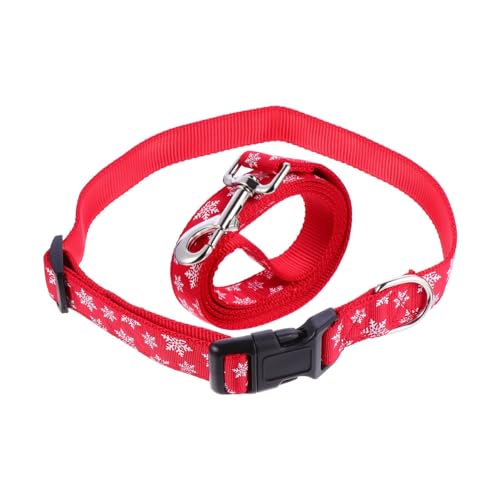 COLLBATH 1 Satz Schneeflocke Leine Roter Anzug Hundehalsband Hunde weihnachtshalsband Hunde Weihnachtskragen laufgürtel Weihnachten verstellbares Halsband mit Leine Haustierzubehör der Hund von COLLBATH