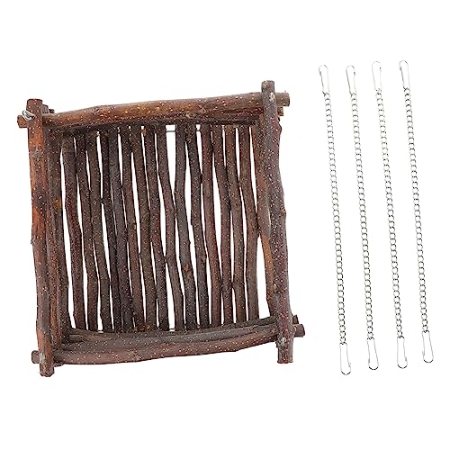 COLLBATH 1 Satz die Schaukel edelstahlketten hamsterbett Hamster Nest Kaninchenspielzeug für Hasen Eichhörnchen Hasenspielzeug Eichhörnchen hängendes Nest Haustier-Schlafbett hölzern von COLLBATH