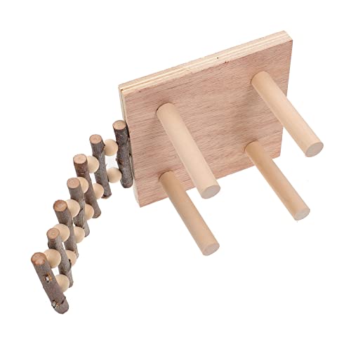 COLLBATH Hamsterkäfig-Spielzeug Holzleiter Mit Plattform Klettermöbel Für Hamster Und Kleintiere Zur Stressbewältigung Und Bewegung von COLLBATH