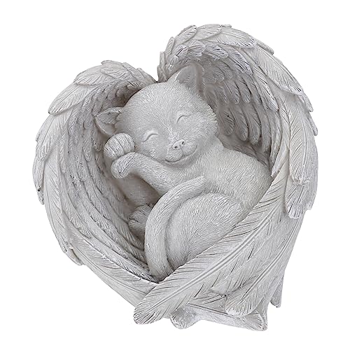 COLLBATH 1stück Katzenengel Grabstein Aus Resin Pet Memorial Statue Für Garten Und Innenräume Gedenkstein Für Verstorbene Haustiere Süße Tierfigur Mit Engelflügeln von COLLBATH