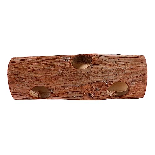 COLLBATH 1 Stück Tunnel Hamsterspielzeug Versteck klein Röhren Haustiere Hamster hamsterkäfig zubehör Hamster Playground Hamsterkoffer Hamster hohler Stamm hölzern Brown von COLLBATH
