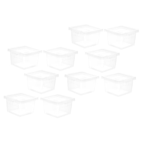 COLLBATH 10 Stück Kunststoff Reptilienboxen Mit Belüftungslöchern Für Eidechsen Spinnen Geckos Und Andere Haustiere Zum Füttern Und Beobachten von COLLBATH
