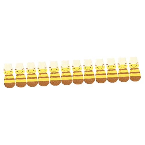COLLBATH 3 Sets Warme Haustiersocken Gestrickte Baumwollstrümpfe Bienenmuster Bequem Für Haustiere 4 Stück X 3 COLLBATH 3 Sets Warme Haustiersocken Gestrickte Baumwollstrümpfe Bienenmuster Bequem Für Haustiere 4 Stück X 3 von COLLBATH