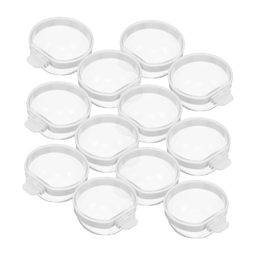 COLLBATH 12 Stück Teiliges Parrot Futter Wasserschalen Transparent mit Spritzschutz Struktur Abnehmbar für Wellensittiche Nymphensittiche und Papageienkäfige Einfache von COLLBATH