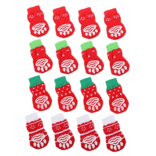COLLBATH 16 Stück rutschfeste Haustiersocken Für Hunde Warme Schuhe Mit Weihnachtsmotiv Schützt Böden Und Möbel Vor Kratzern COLLBATH 16 Stück rutschfeste Haustiersocken Für Hunde Warme Schuhe Mit Weihnachtsmotiv Schützt Böden Und Möbel Vor Kratzern von COLLBATH
