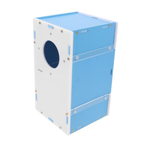 COLLBATH 1Pc Box Brutkasten Vögel Vogelbrüterei Brutkasten Papageienzuchtnest Hängendes Vogelnest Vogelhaus Nymphensittich Zuchtnest Vogelzuchtnest Kunststoff Blau von COLLBATH