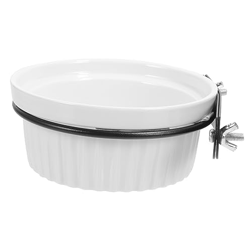 COLLBATH 1Satz Hängende Katzenfutterstation Aus Rutschfester Futternapf Für Katzen Und Kleine Verschleißfestes Design Weißer Schüssel Und Stabiler Halterung von COLLBATH