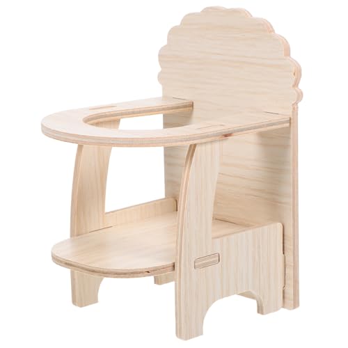 COLLBATH 1Satz Handgefertigter Hamsterstuhl aus Holz mit Tablett Miniaturstuhl für Kleine Haustiere als Futter und Ruhestuhl für Hamster Meerschweinchen und Chinchillas Robust von COLLBATH