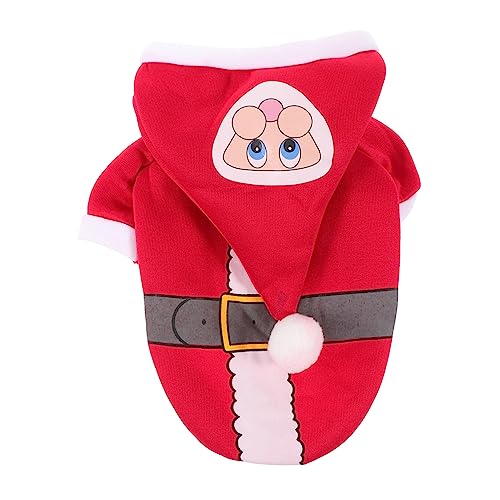 COLLBATH 1Stk Hundeweihnachtskleidung Hund Warmer Hoodie Welpen Pullover Weihnachts hundepullover hundejacke Weihnachten weihnachtsdeko Haustierbekleidung Kostüme für Haustierkatzen rot von COLLBATH