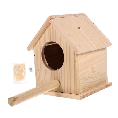 COLLBATH Holz Vogelnest Vogelhaus Aus Holz Brutkasten Handgefertigt Für Innen Und Außen Dekoration s Beige von COLLBATH