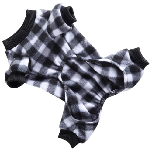 COLLBATH Stylischer Hunde-Schlafanzug Warm Gemütlich Nachtwäsche Für Hunde Im Gitterdesign von COLLBATH
