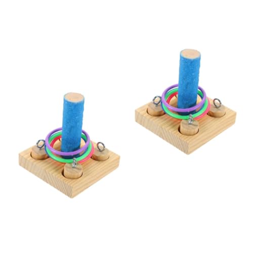 COLLBATH 2 Sets Papagei Pädagogisches Spielzeug Große Vogel Spielzeug Holz Block Puzzle Papagei Vogel Haustier Set von COLLBATH