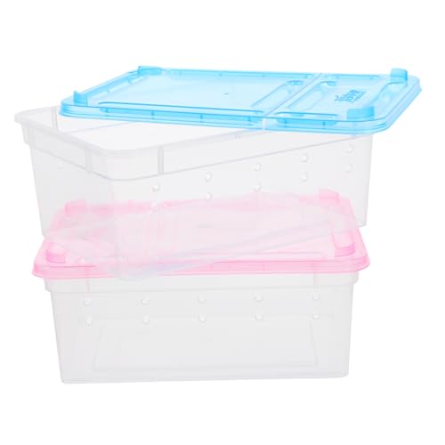 COLLBATH 2 Stück Boxen Für Reptilienbedarf Gecko Terrarium Reptilien Gecko Tank Zubehör Reptilien Terrarium Gecko Zubehör Eidechsen Tank Zubehör Fütterung Schlangenkäfig von COLLBATH
