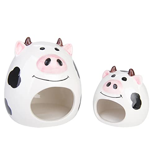 COLLBATH 2stücke Cartoon Keramik Haustier Nest Für Hamster Universelles Pflegeleichtes Schlafhaus Schwarz Und Weiß Für Kleine Haustiere von COLLBATH