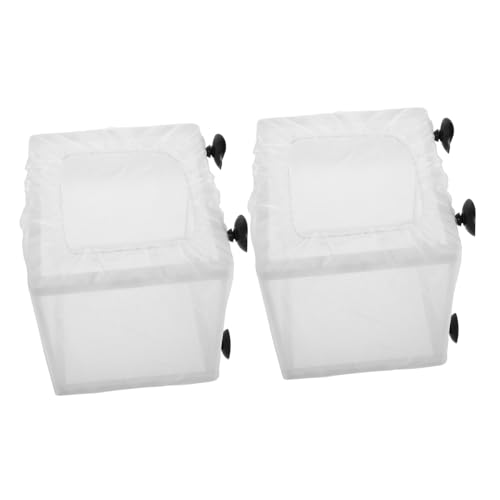 COLLBATH 2 Stück Fischzuchtbox mit Feinem Netz Transparente Aquarium Isolationsbox für Guppy Betta Garnelen Tragbare Laichstation mit Schutzisolierung und Einfacher Reinigung Vielseitig von COLLBATH