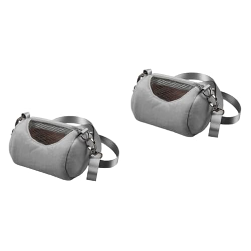 COLLBATH 2 Stück Verstellbare Gurte Kleintier-Tragetasche Tragbarer Haustier-tragerucksack Für Hamster Reisen Grau Ausziehbarer Gurt von COLLBATH