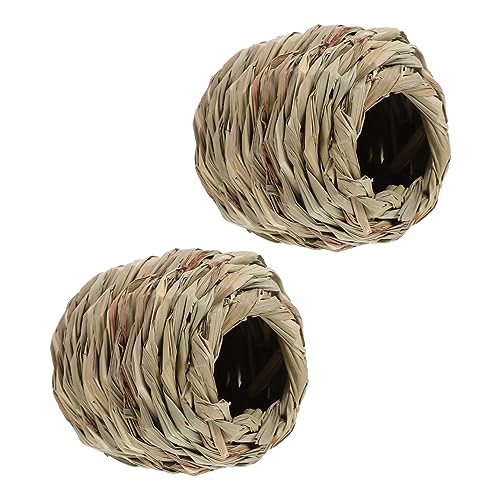 COLLBATH 2 Stück Hamsterversteck Hamsterröhren und Tunnel Hamsternest Hamsterkäfig Verschachtelung drinnen klein Hamster hamsterspielzeug dekoratives Nest Haustier Stroh von COLLBATH