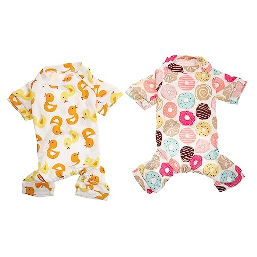 COLLBATH 2 Stück Haustier-Pyjama Overalls Für Haustiere Hunde-Baumwoll-Outfits Welpen Weihnachten Winterlicher Hundeoverall Hund Für Kleine Hunde Welpenkostüm Kleidung Baumwolle von COLLBATH