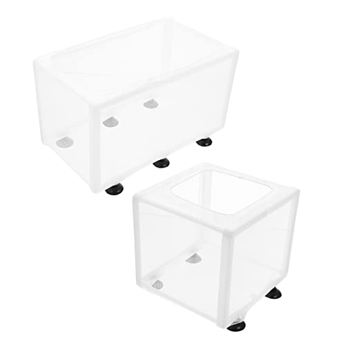 COLLBATH 2 Stück Klare Trennboxen für Babyfische Professionelle Isolationsboxen für Aquarien Einstellbar und Sicher für Aufzucht von Jungfischen Klein Groß Trennwand von COLLBATH