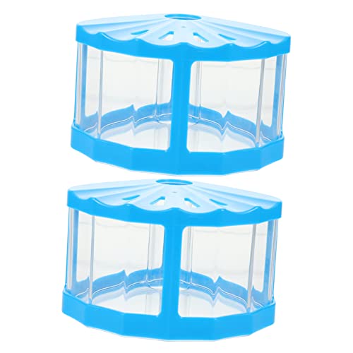 COLLBATH 2 Stück LED Fischbecken aus Mini Aquarium Dekorationen für Schreibtisch Aufbewahrung für Betta Fische und Kleine Reptilien Blau von COLLBATH