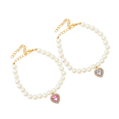 COLLBATH 2 Stück Pet Love Halskette Haustier-Halsband-anhänger Halskette Für Haustierkatze Nachahmung Perlenkette Für Haustiere Haustier Katze Plastik COLLBATH 2 Stück Pet Love Halskette Haustier-Halsband-anhänger Halskette Für Haustierkatze Nachahmung Perlenkette Für Haustiere Haustier Katze Plastik von COLLBATH