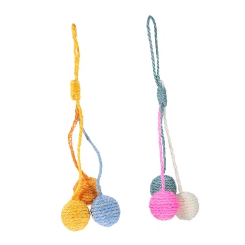 COLLBATH 2 Stück Sisal Ball Katzen Katzenspielzeug hängen Katzenbälle Interaktiver Katzenteaser Katzenkratzspielzeug für drinnen Kätzchen COLLBATH 2 Stück Sisal Ball Katzen Katzenspielzeug hängen Katzenbälle Interaktiver Katzenteaser Katzenkratzspielzeug für drinnen Kätzchen von COLLBATH
