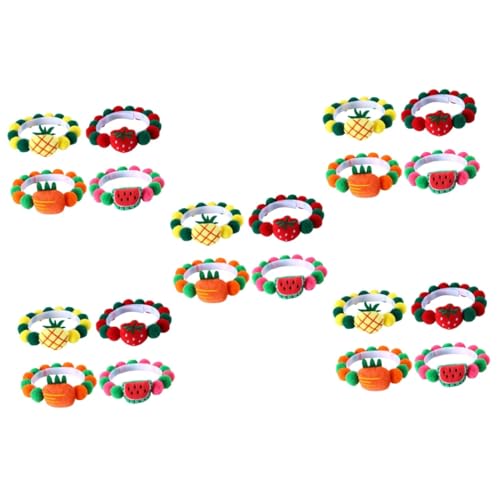 COLLBATH 5sets Cartoon Haustier Kragen Katze Hund Zubehör Entzückende Obst Kragen Stilvolle Haustier Krawatte 4 Stücke * 5 von COLLBATH