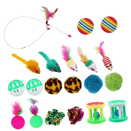 COLLBATH 20 Stück Teiliges aus Plüschspielzeugbällen und Katzenangel für Katzen für Unterhaltung und Energieabbau Weihnachten oder Geburtstage COLLBATH 20 Stück Teiliges aus Plüschspielzeugbällen und Katzenangel für Katzen für Unterhaltung und Energieabbau Weihnachten oder Geburtstage von COLLBATH