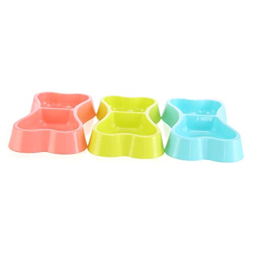 COLLBATH 2stücke Portable Hundeschüssel Für Haustiere - rutschfest Doppelte Futterschalen Im Knochen-Design Für Wasser Und Trockenfutter Für Hunde Und Katzen Blau von COLLBATH