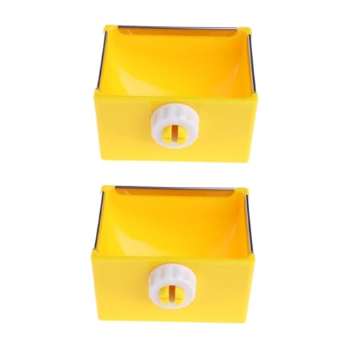 COLLBATH 2St Futternapf pet Supplies haustierbedarf katzenzubehör Futterschale katzenzubehöhr Ratte Kaninchenkäfig Kaninchenschale Kaninchen quadratische Schüssel Yellow von COLLBATH