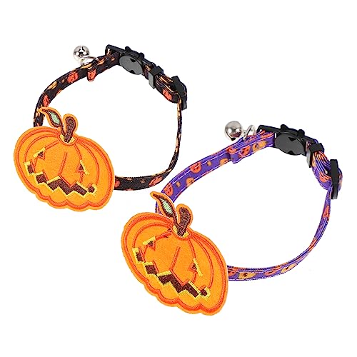 COLLBATH Haustierhalsband Mit Halloween- Katzenhalsdekor 2 Stück Verstellbare Für Hunde Und Katzen Kürbis Und Glocke Für Ausflüge COLLBATH Haustierhalsband Mit Halloween- Katzenhalsdekor 2 Stück Verstellbare Für Hunde Und Katzen Kürbis Und Glocke Für Ausflüge von COLLBATH