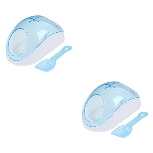 COLLBATH 2St Hamster-Sandbadehaus Badezubehör Badschale für Hamster kleines Versteck Toilettenteile Rattenbad Chinchilla Sandbad Hamster sandbad Hamstersandbad Sandbad mit Schaufel Sky-Blue von COLLBATH