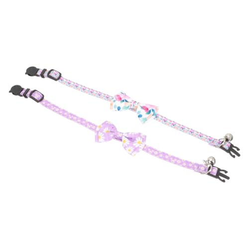 COLLBATH 2 Stück Hundehalsband Mit Blumenmotiv Und Schleife Entzückendes Haustierhalsband Für Verstellbares Katzenhalsband Leicht Bequem von COLLBATH