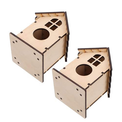 COLLBATH 2 Stücke Holz Vogelhäuschen Nest Papageienkäfig Nest Für Vögel Beeder Spielzeug Für Vögel Kreative Vogelnest Zucht Box Handarbeit Holz von COLLBATH