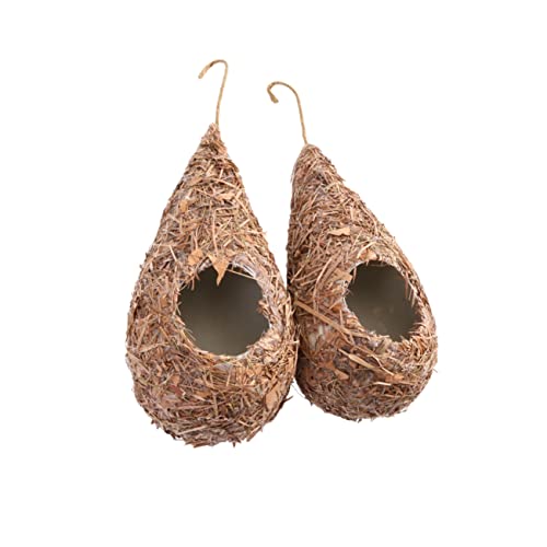 COLLBATH 2 Stück Künstliches Gras Weben Nest Sicherer Vogelnistkasten für den Außenbereich Aufhängbare Vogelnistkästen Strohhandwerk für Vögel Zufälliger Stil COLLBATH 2 Stück Künstliches Gras Weben Nest Sicherer Vogelnistkasten für den Außenbereich Aufhängbare Vogelnistkästen Strohhandwerk für Vögel Zufälliger Stil von COLLBATH