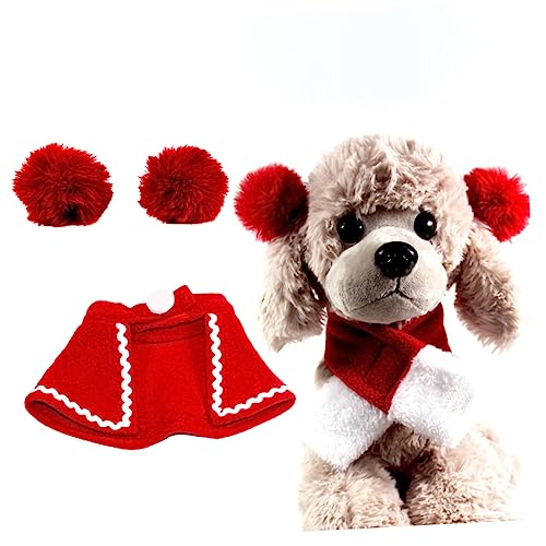 COLLBATH Lustiges Weihnachts-Umhang-Mütze- und Schal-Set für Hunde Haustierkostüme für Hunde rote Cosplay-Haustierkleidung von COLLBATH