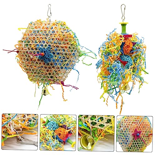 COLLBATH Vogelspielzeug Zum Zerkleinern Von Futter Langlebiges Kauspielzeug Für Papageien Hängespielzeug Mit Bunter Farbe Geruchlos Und Bissfest von COLLBATH
