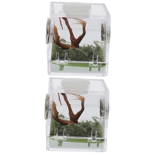 COLLBATH 2 Stücke Box Spinne Lebensraum Box Acryl Aquarium Zucht Box Für Reptilien Spinne Gehäuse Fall von COLLBATH