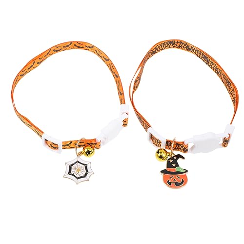 COLLBATH Verstellbares Haustierhalsband mit Halloween-Kürbis- -Fledermaus- weiches Polyester für Verkleidungspartys mit Katzen und Hunden COLLBATH Verstellbares Haustierhalsband mit Halloween-Kürbis- -Fledermaus- weiches Polyester für Verkleidungspartys mit Katzen und Hunden von COLLBATH