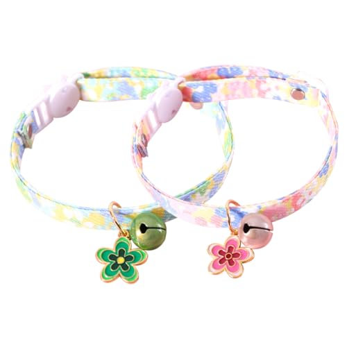COLLBATH Katzenhalsband Mit Blumenmuster Glocke Entzückende Halskette Für Haustierkätzchen Verstellbares Katzenhalsband Für Hunde Dekoratives Hundehalsband 2er-Pack COLLBATH Katzenhalsband Mit Blumenmuster Glocke Entzückende Halskette Für Haustierkätzchen Verstellbares Katzenhalsband Für Hunde Dekoratives Hundehalsband 2er-Pack von COLLBATH
