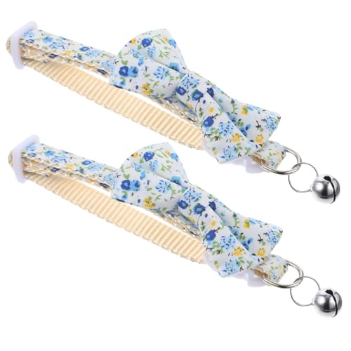 COLLBATH 2st Katzenhalsband Welpenhalsband Haustier-kätzchen-Halsband Dekoratives Kätzchenhalsband Schönes Kätzchenhalsband X3 Kleine Sonnenblume Schottenstoff Polyester-Nylon von COLLBATH