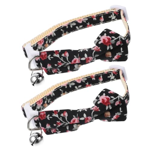 COLLBATH 2er Satz Katzenhalsband Verstellbar Mit Fliege Und Glöckchen Atmungsaktiv Für Haustiere Langlebig Und Waschbar von COLLBATH