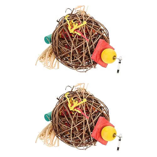 COLLBATH 2st Papagei Papageienspielzeug Papagei Leckereien Papageienkäfig Vogel Papageien Hirse Vogelkäfige Für Papageien Spieß Papageien Colorful Sepak Takraw von COLLBATH